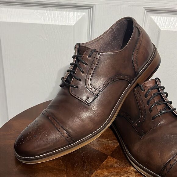 ?? Johnston & Murphy Derby 59-1993 Leather Dress Shoe 10.5M Carriker Cap Toe‎ main image 11